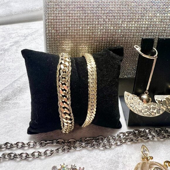 Mother of pearl MOP shell statement necklace, brooches, bracelet , earrings - Picture 3 of 16